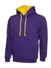 UC507 Contrast Hooded Sweatshirt Purple / Yellow colour image